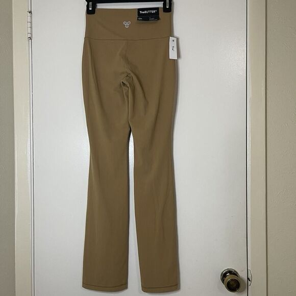 NEW! Aritzia TNA butter high rise kick flare split hem pull on tan pants Small - Picture 5 of 5
